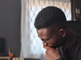 man reading a book