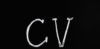 white text on black surface