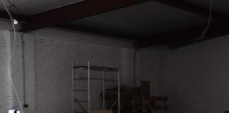 hall with various instruments during renovation