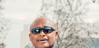 photo of a policeman wearing black sunglasses