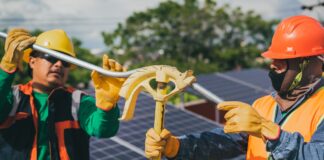 solar technicians working on site