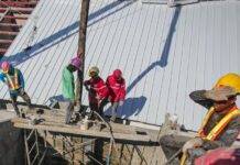 men working on construction site