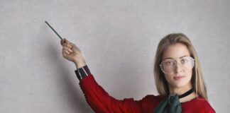 woman in discussing a lesson plan