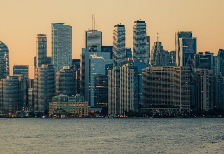 toronto in the light of the setting sun