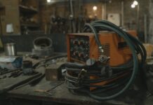 close up shot of a welding machine
