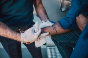 photo of an arm with wound