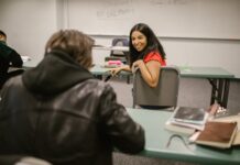 students cheating during an exam