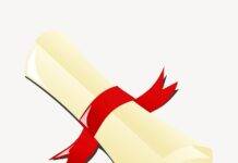 Diploma scroll clipart, paper illustration