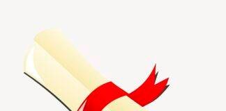 Diploma scroll clipart, paper illustration