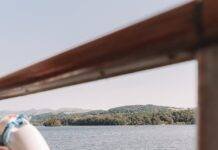 boat deck railing with lifebuoy