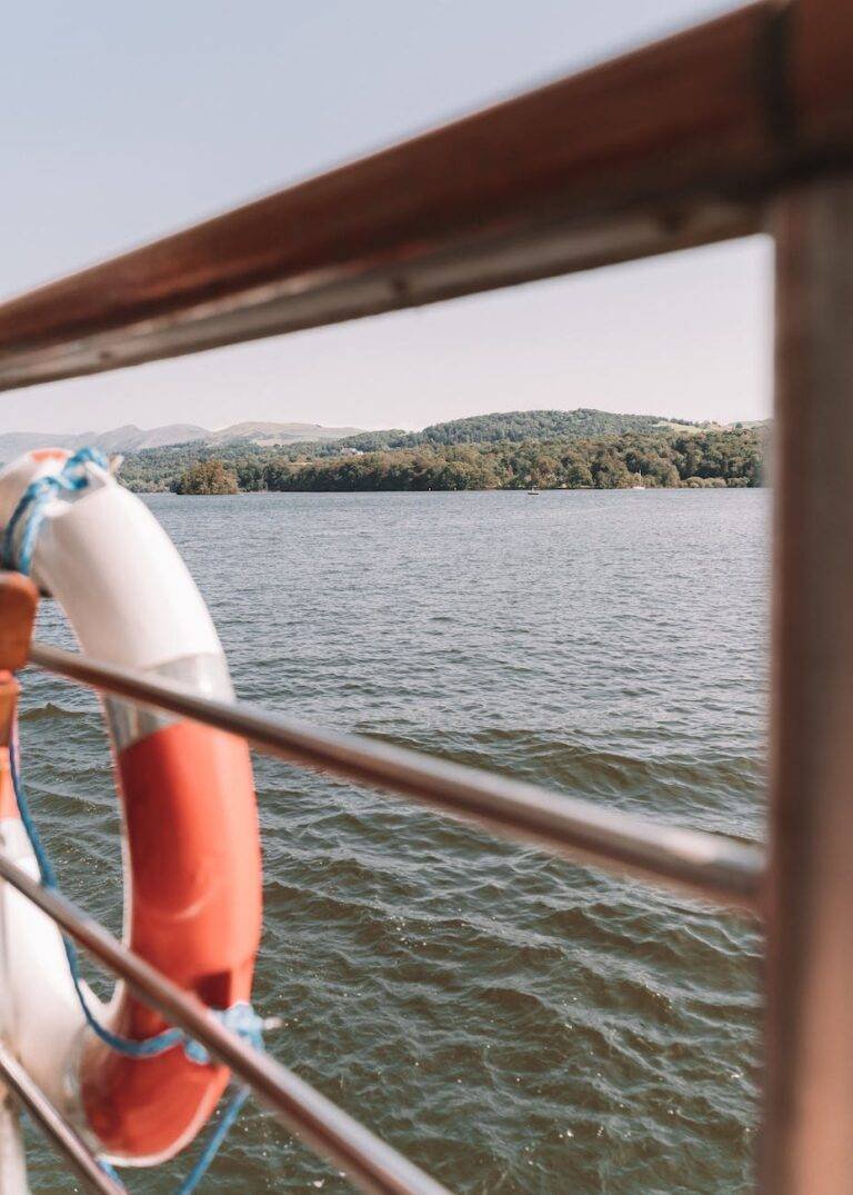 boat deck railing with lifebuoy
