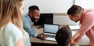 group of people having discussion at work