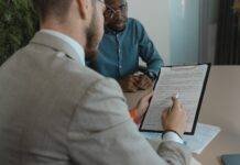 man reading a contract