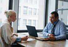 professional man interviewing an applicant