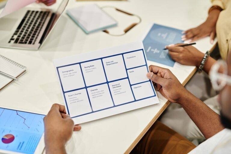 man woman office writing