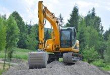yellow excavator