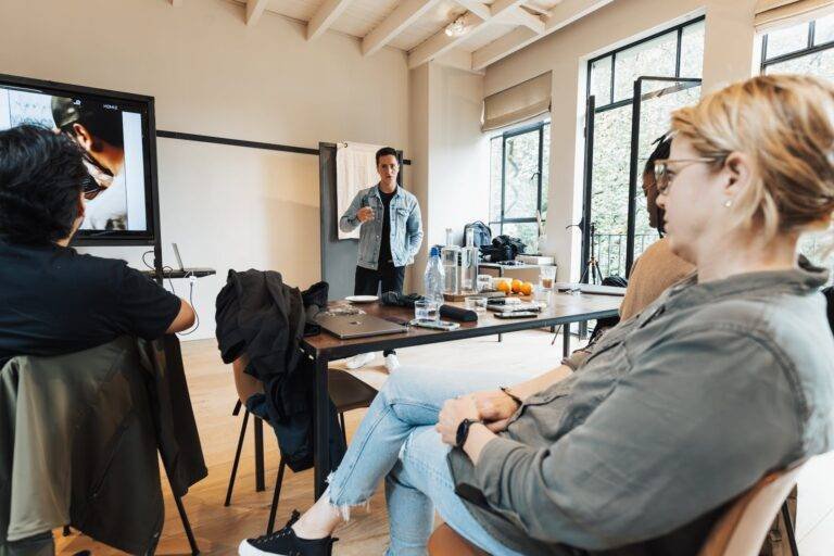 speaker talking during presentation