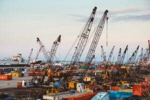 crane machineries on a port