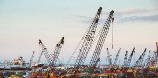 crane machineries on a port