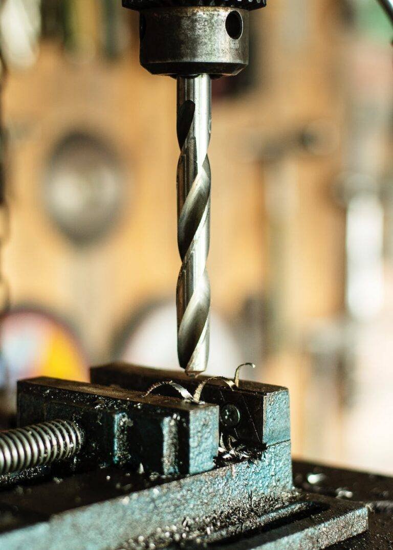 close up photo of a drill press