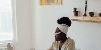 a woman working from home