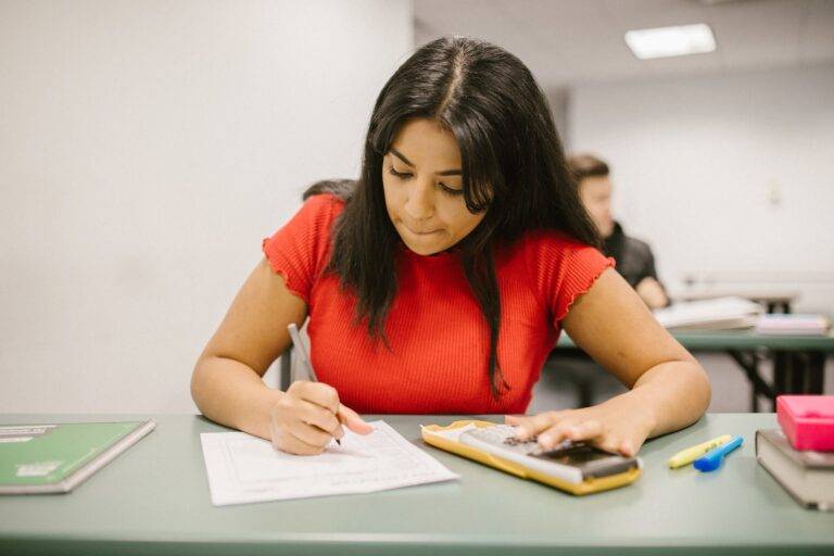 student cheating during an exam