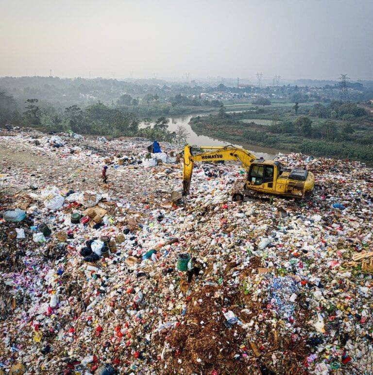 drone shot of dumpsite