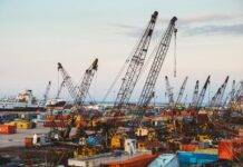 crane machineries on a port