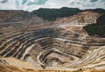 mining excavation on a mountain