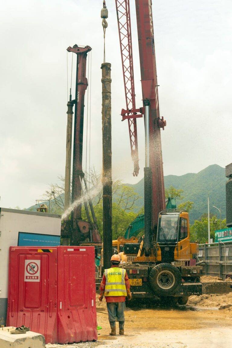 man in uniform working at construction site