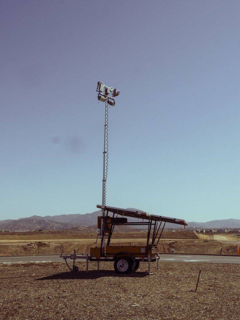 portable power station on brown field