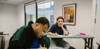 student cheating during an exam