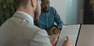 man reading a contract