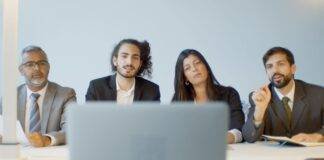 group of people in a meeting