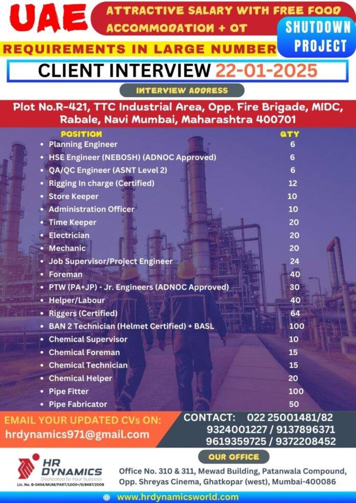 6 POSITION NEBOSH HSE Engineer Requirements for UAE: Attractive Salary ...