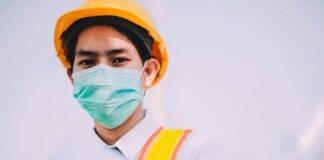 person wearing a surgical mask