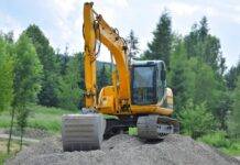 yellow excavator