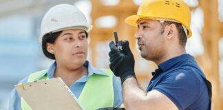 construction workers wearing hardhats