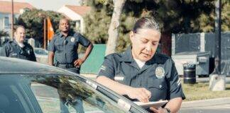 a policewoman at work