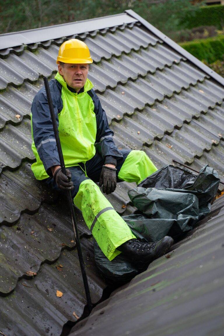 a man working n the roof