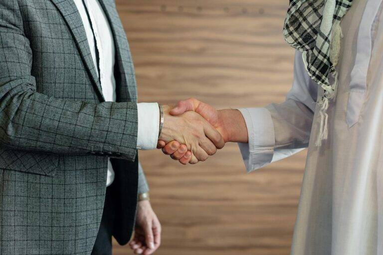 businesspeople in a handshake