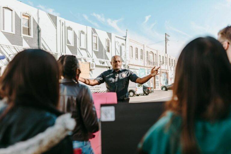people protesting on the street