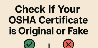 Check your OSHA Certificate is Original or Fake?