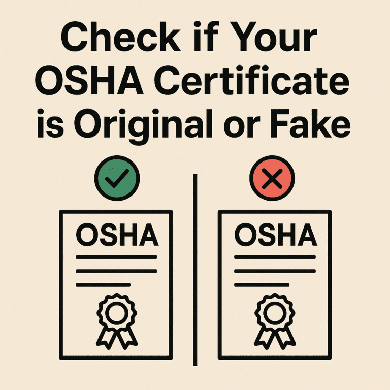 Check your OSHA Certificate is Original or Fake?