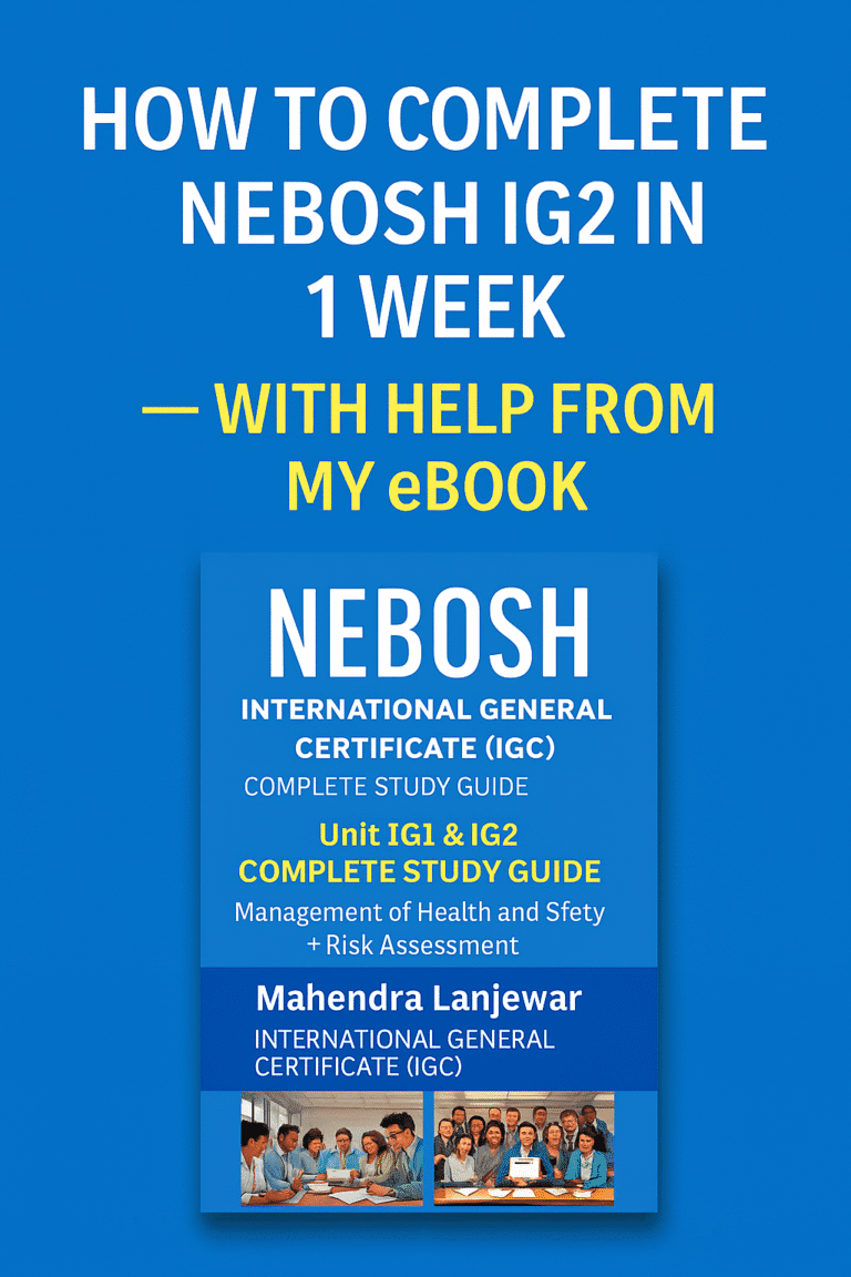 How to Complete NEBOSH IG2 in 1 Week – With Help from My eBook