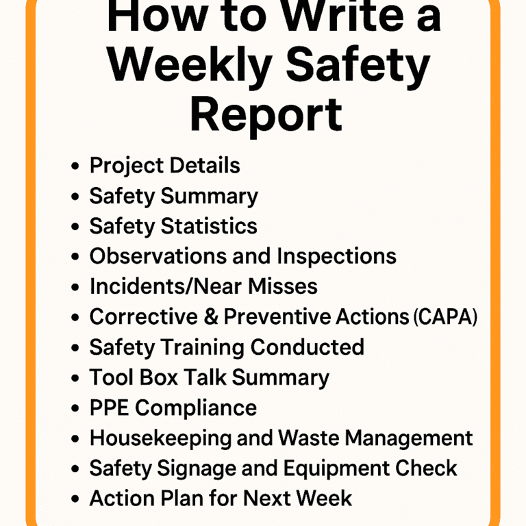 How to Write a Weekly Safety Report