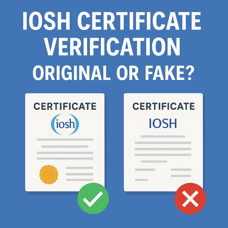 IOSH Certificate Verification: Original or Fake?