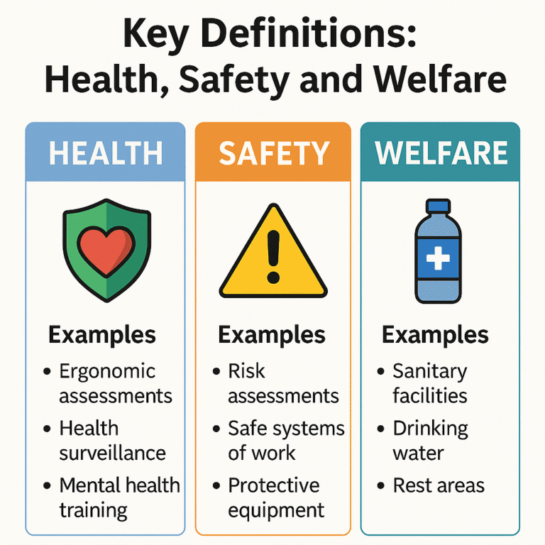 Key Definitions: Health, Safety and Welfare with Examples