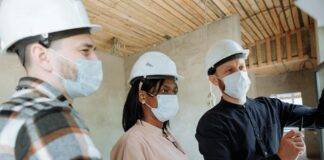 medium shot of people wearing face masks