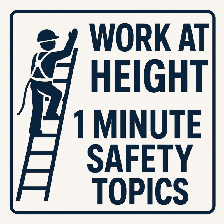 Work at Height 1 Minute Safety Topics
